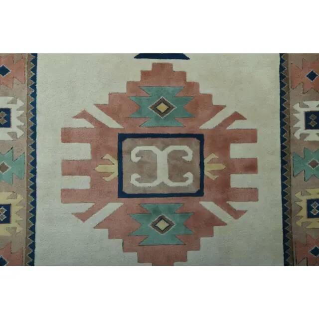 1970s Vintage Turkish Handmade Wool & Cotton Pink Area Rug 185x264