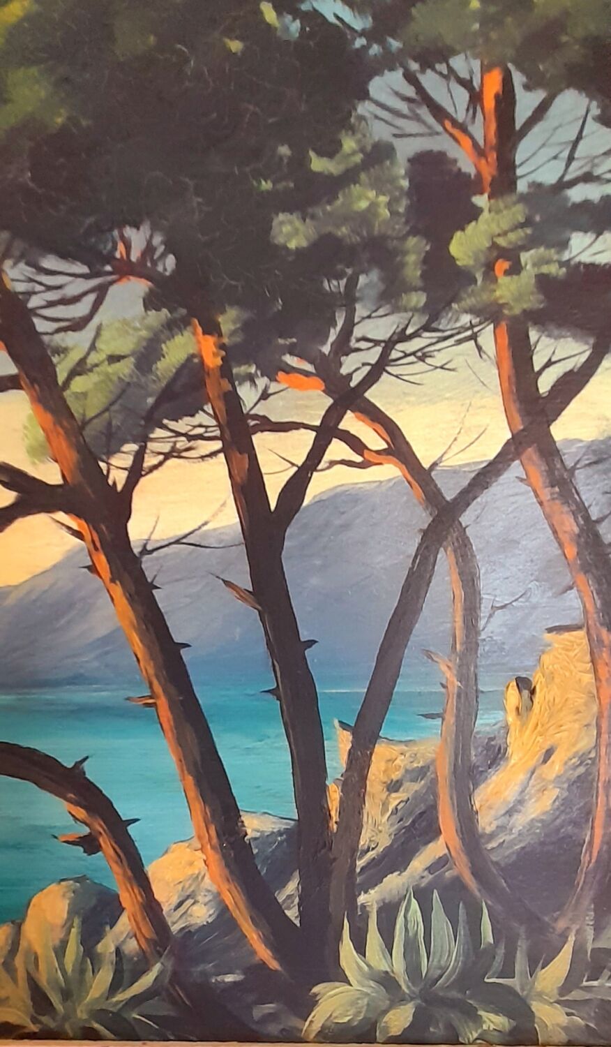 Oil on panel Côte d Azur