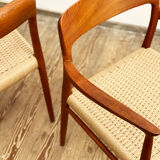 Armchairs, Niels O. Møller, J.L. Moller, Model 56, Set of 2,Denmark, 1950s
