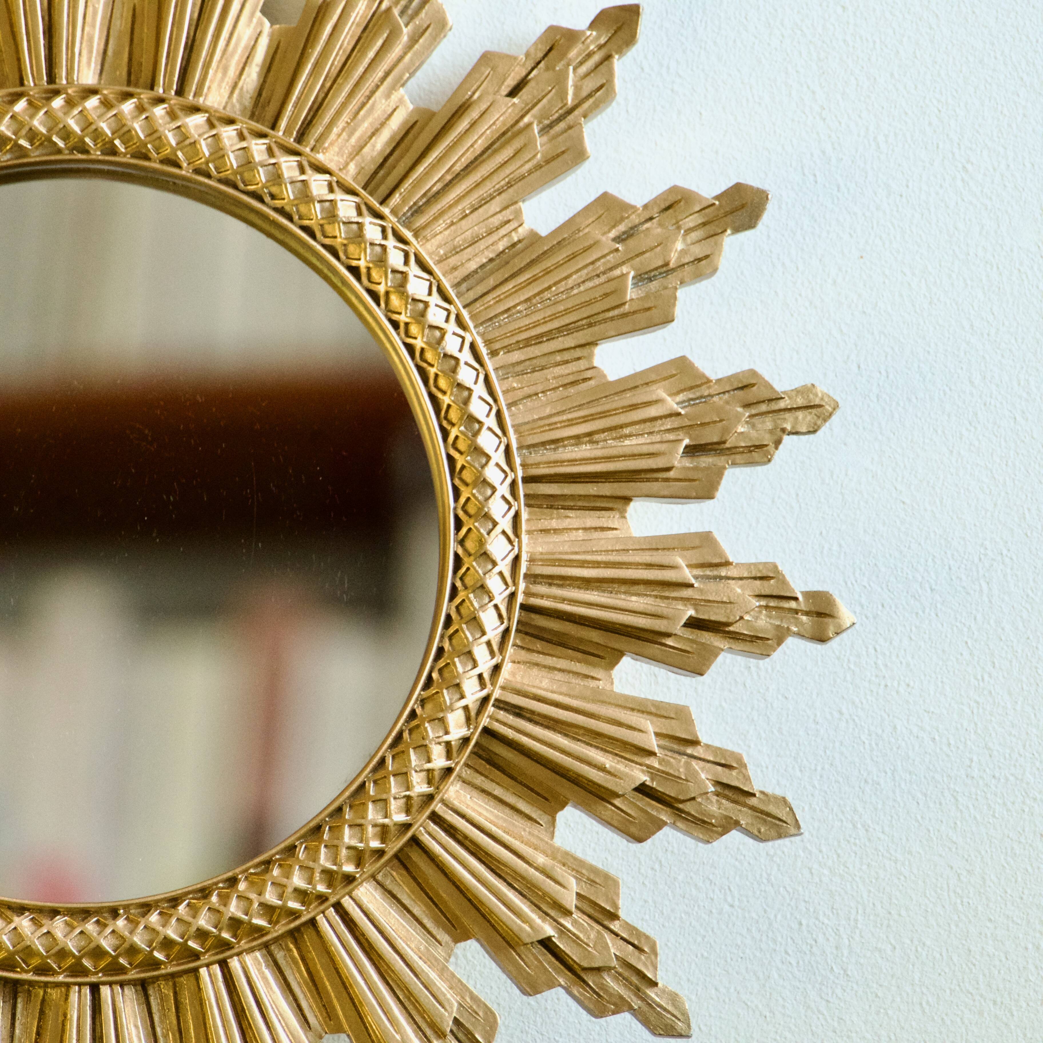 1970s Italian Gold Sun Mirror