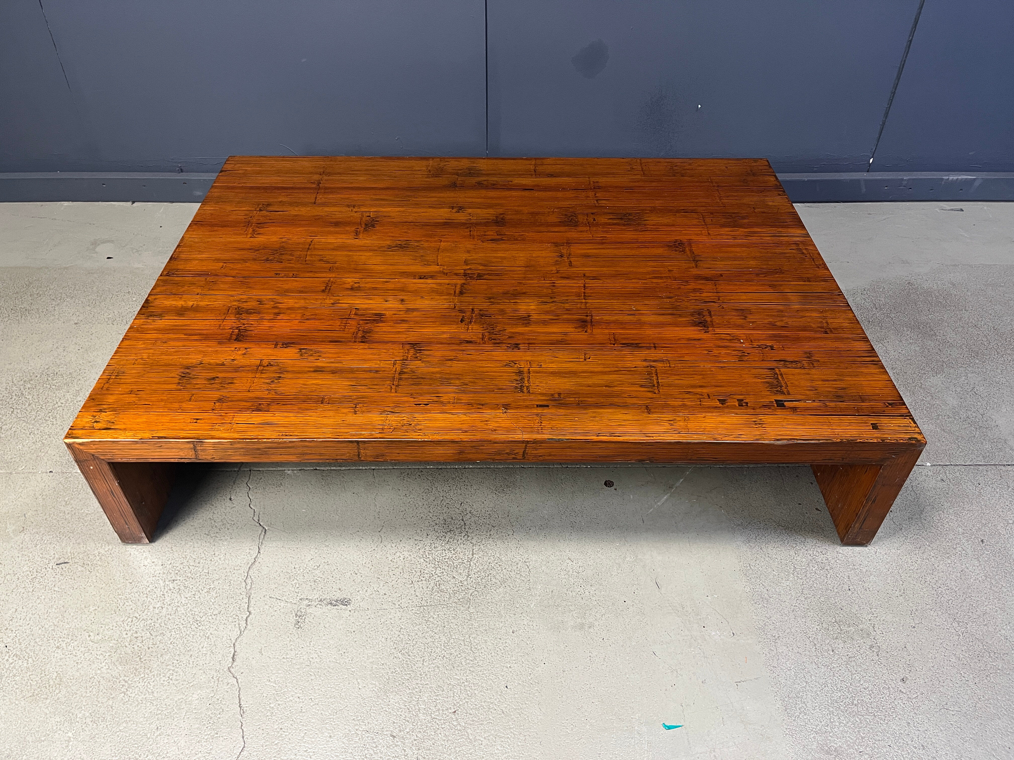 Large coffee table in bamboo attributed to Axel Vervoordt, 1980s
