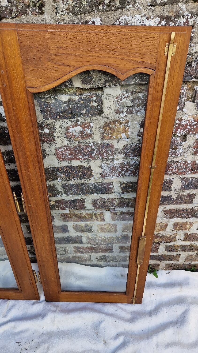 Pair of oak glazed doors