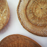 Wall composition of 8 baskets wicker