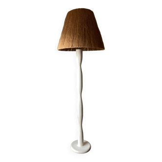 Lampadaire art déco 1950 bois et corde