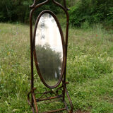 Vintage rattan psychedelic mirror 175x56cm
