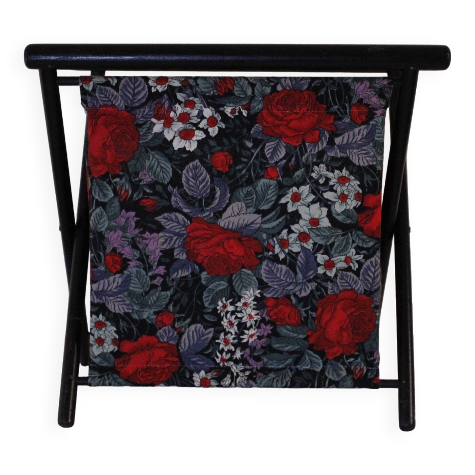 Floral fabric magazine rack