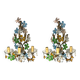 Large murano glass flower tole sconces set of 2