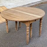 Louis Philippe XVIII century extendable round dining table, renovated, 200cm