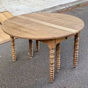 Louis Philippe XVIII century extendable round dining table, renovated, 200cm