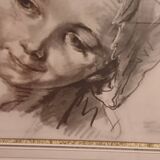 charcoal and red chalk drawing in the style of Boucher...signed 600 EUROS