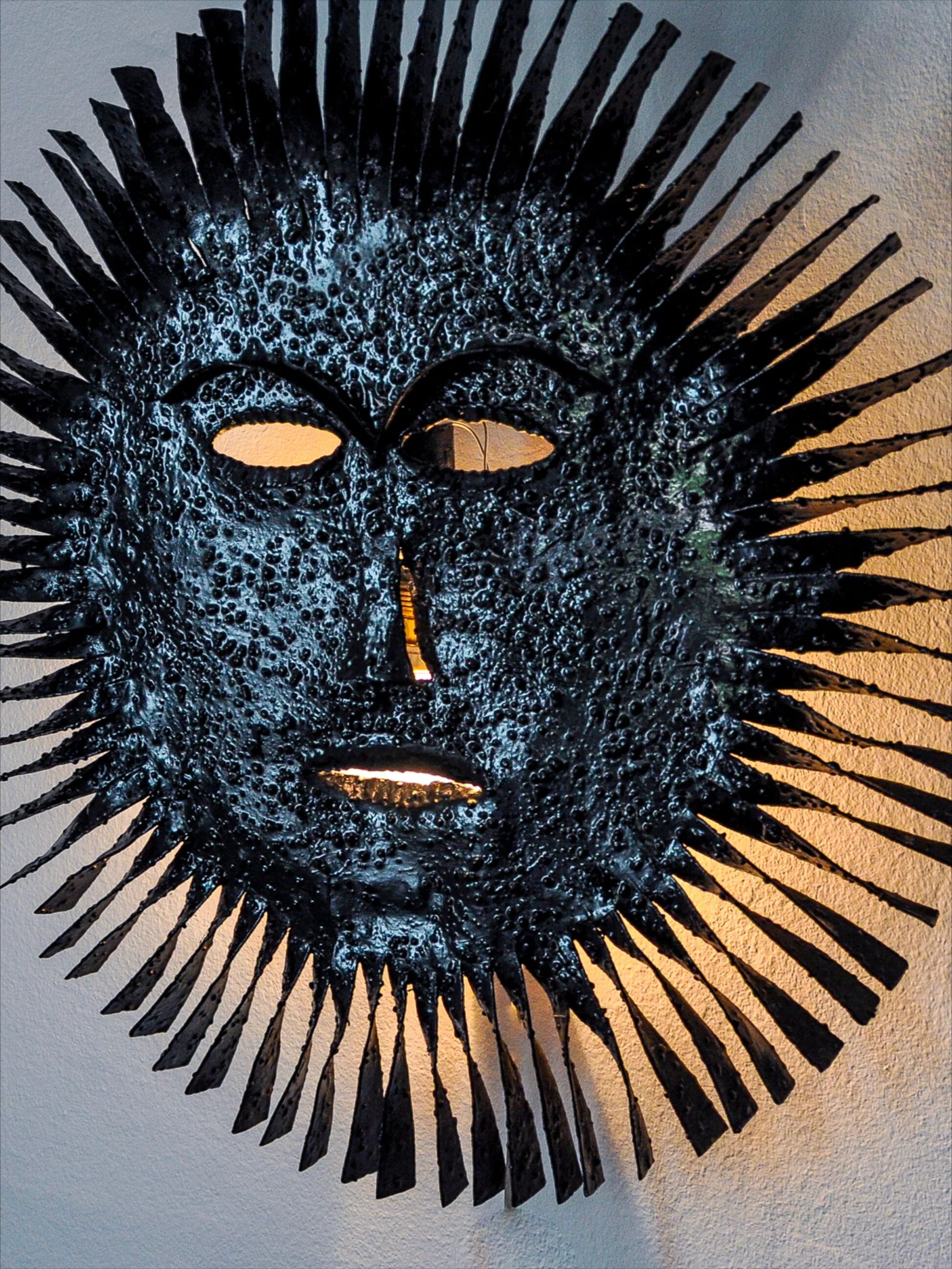 Brutalist XL sun light, popular art, Spain, 1970