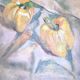 Still life with two peppers by nelly le couedic (20th century)