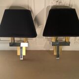 Pair of brass and chrome sconces