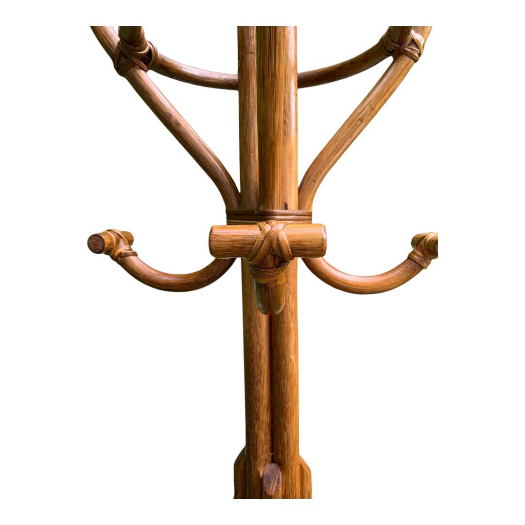 Perroquet portemanteau en rotin vintage 1970