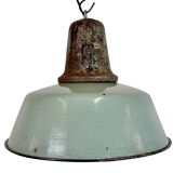 Lampe d'usine industrielle en émail à pétrole avec dessus en fonte, années 1960
