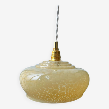 Rounded yellow Clichy glass pendant light