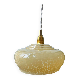 Rounded yellow Clichy glass pendant light