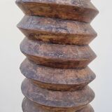Colonne vis de pressoir en bois ancienne 19ème art populaire rustique en chêne