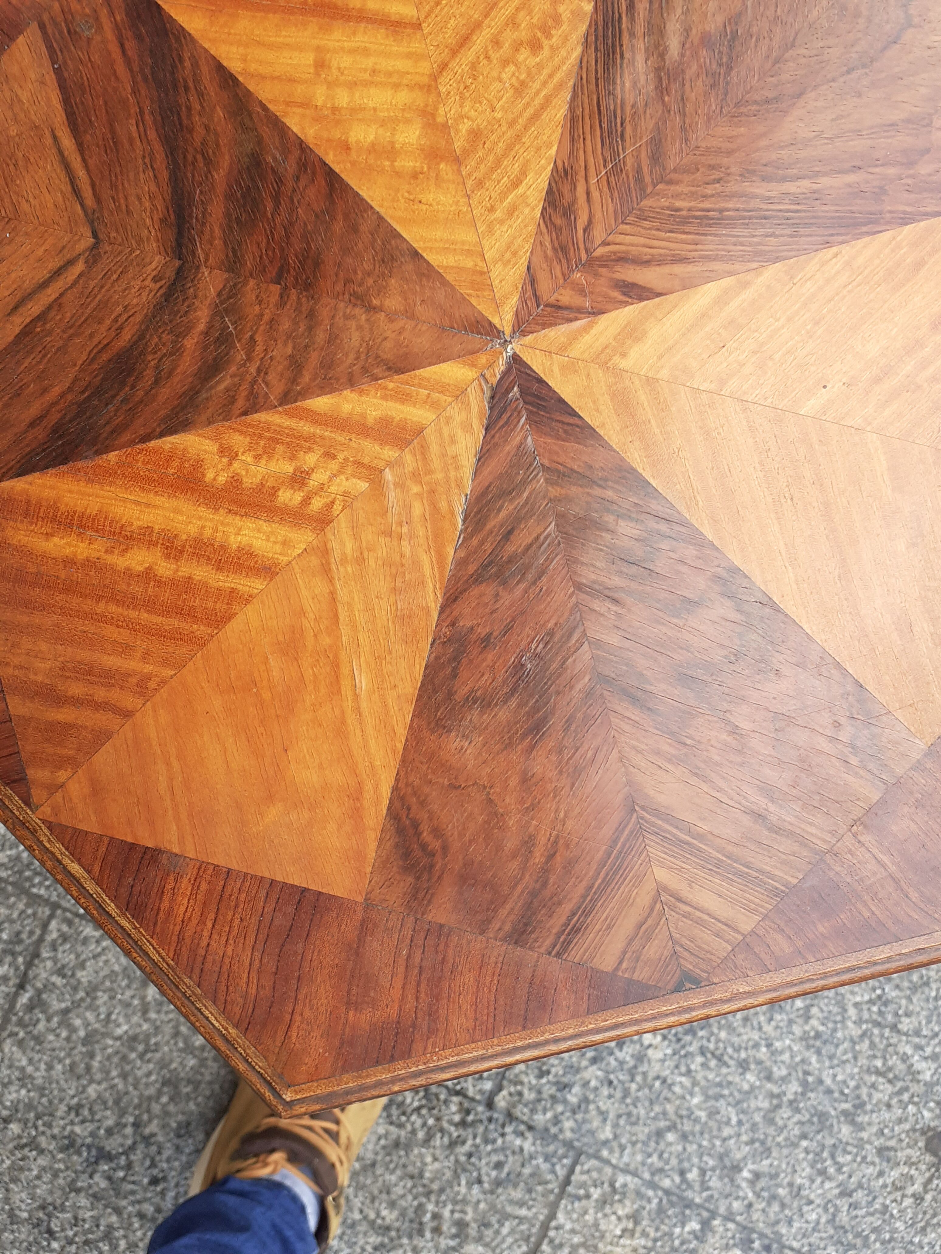 Gueridon old marquetry table old art deco vintage