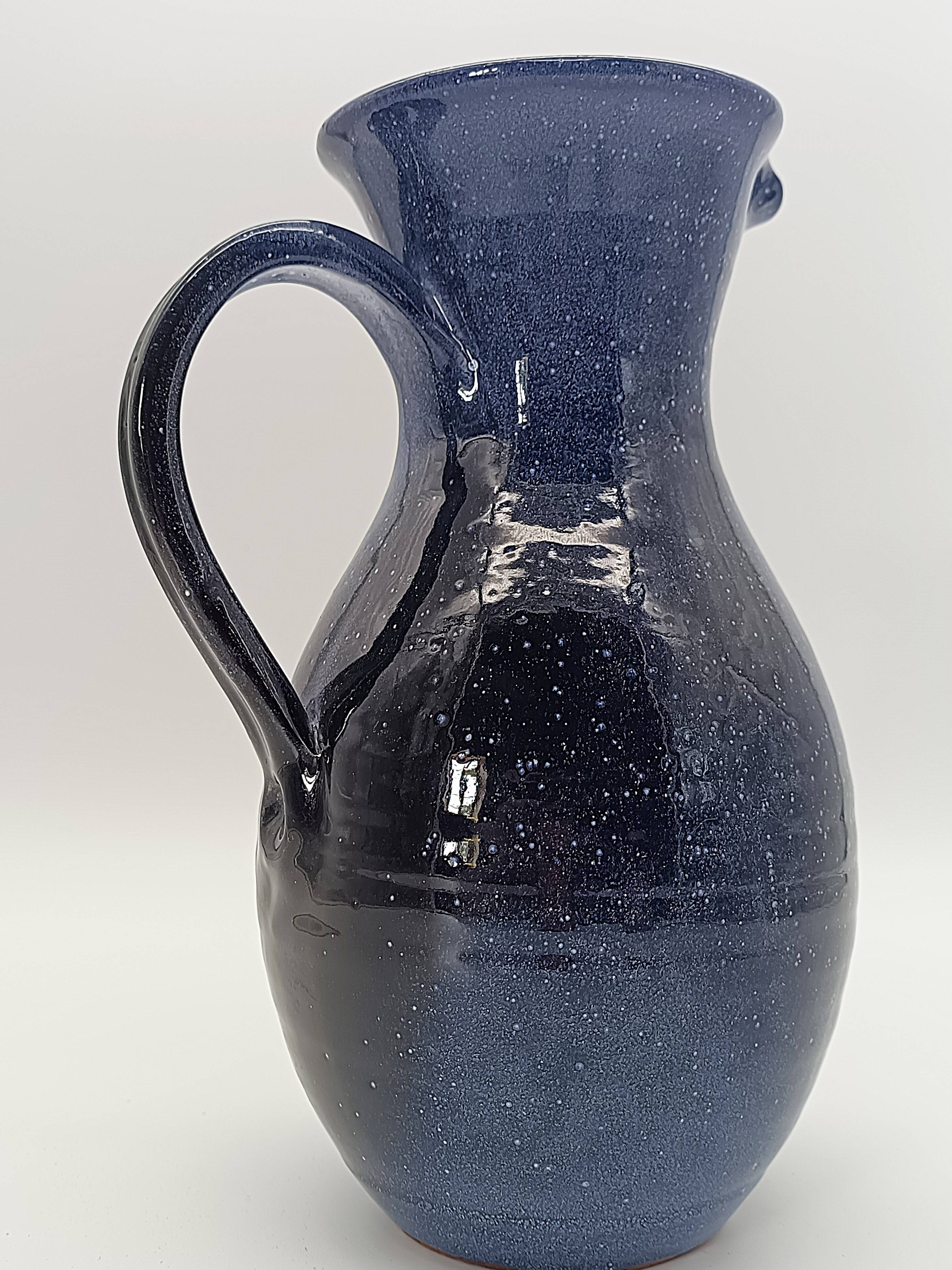 Grand pichet en terre cuite émaillée – Atelier Les Cyclades (Anduze)