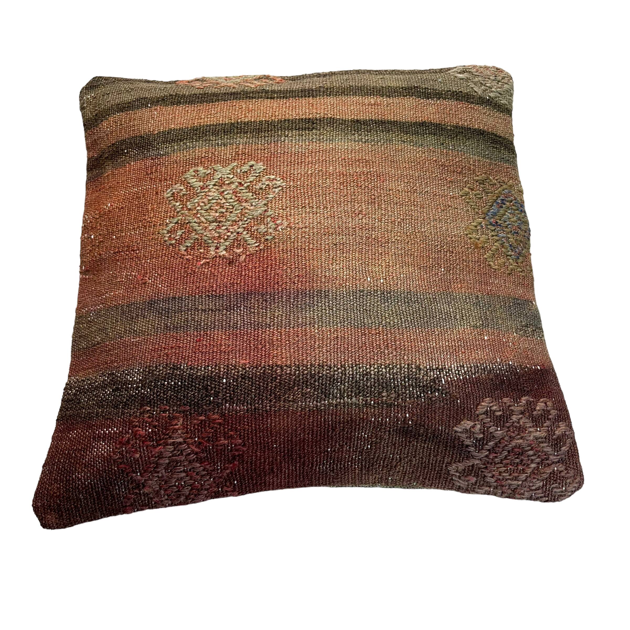 Housse de coussin kilim turc vintage, 40 x 40 cm