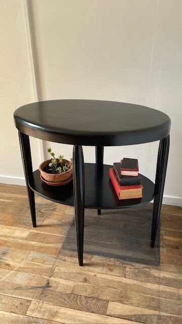 Gueridon console bois noir art déco