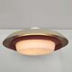 Ceiling lamp opaline glass and metal space age