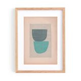 Abstract painting on old paper illustration B68 signed Eawy