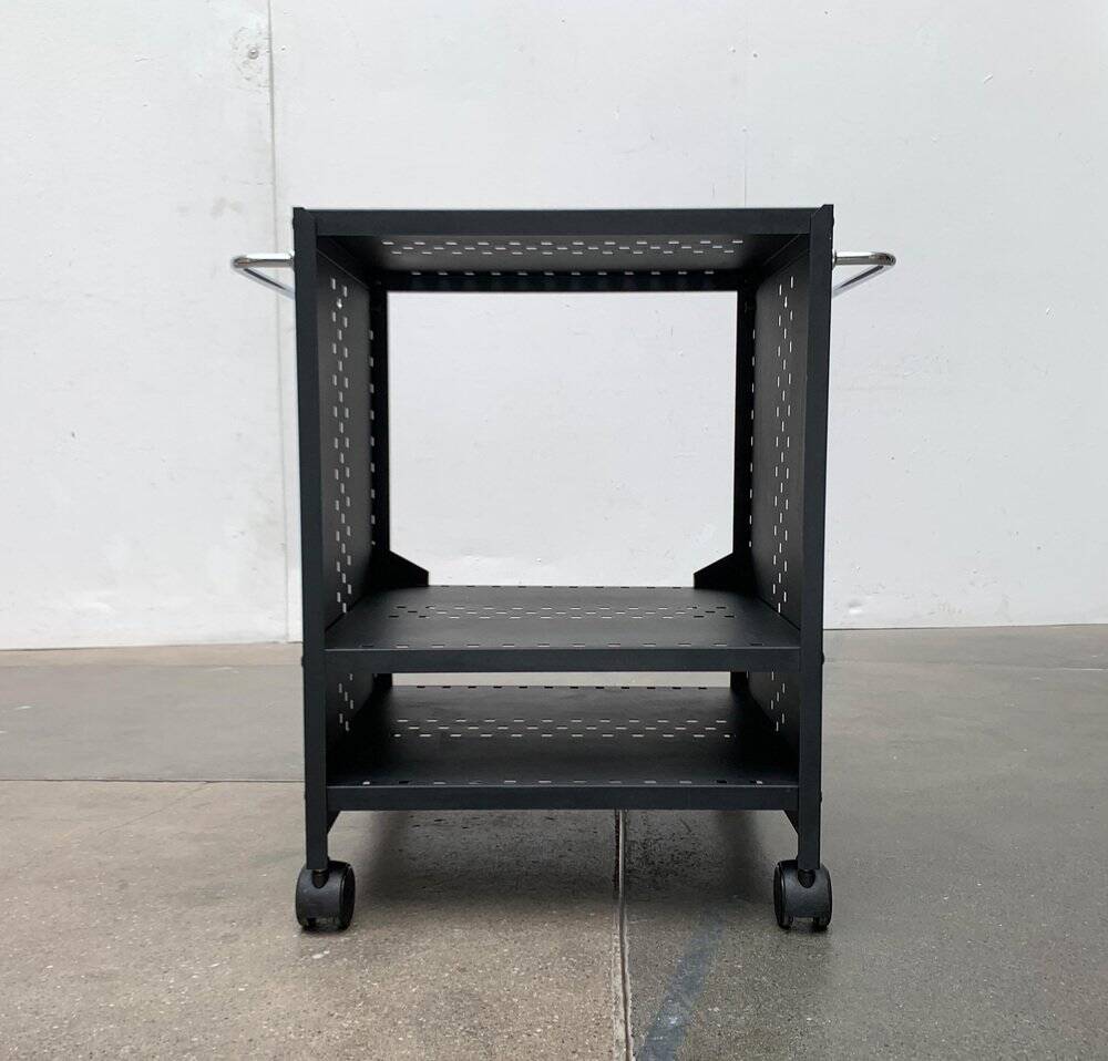 Postmodern perforated metal service trolley, 1980s