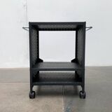 Postmodern perforated metal service trolley, 1980s