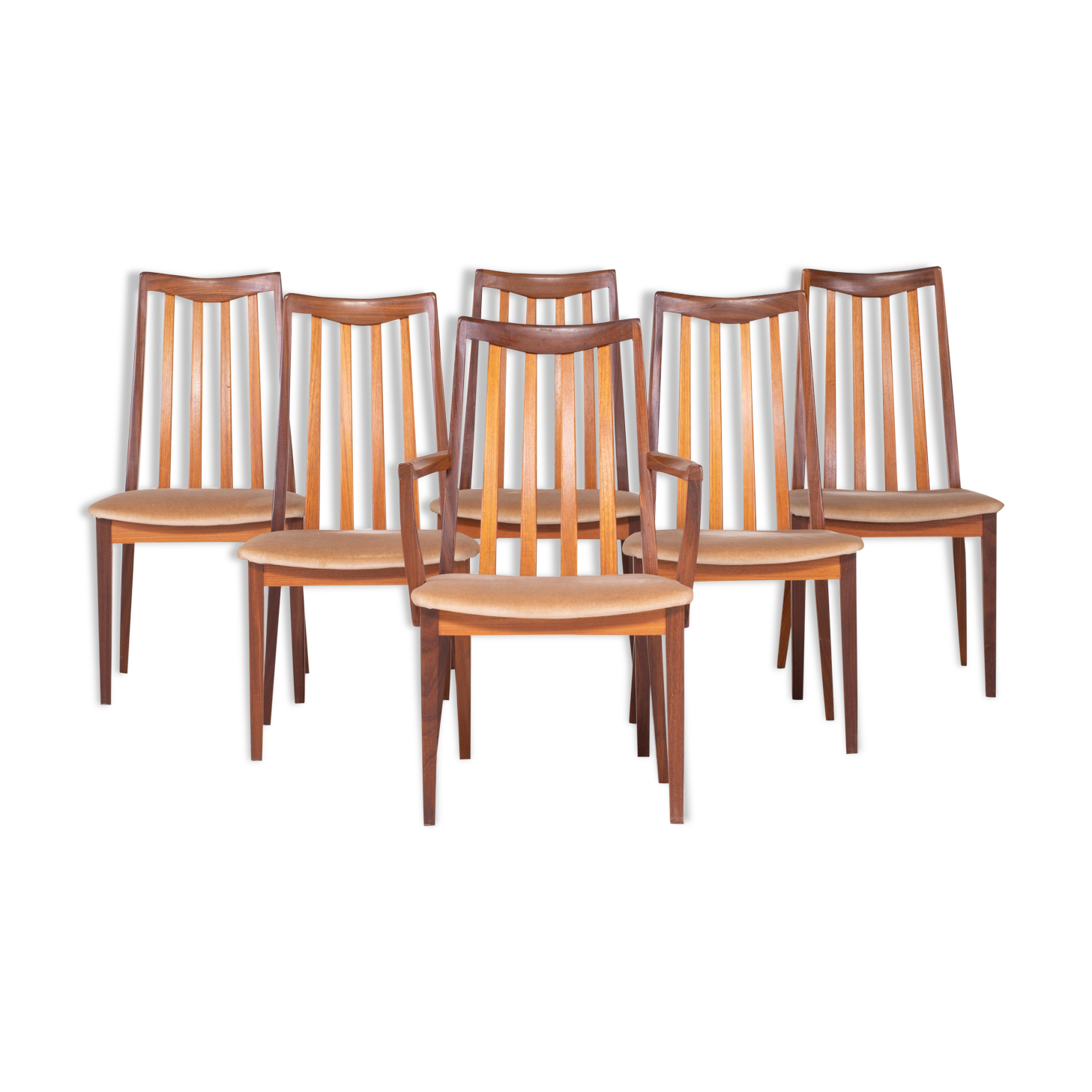 Série de 6 chaises scandinaves vintage