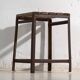 Vintage industrial stool made of pine wood and iron – Central Europe, around 1950
