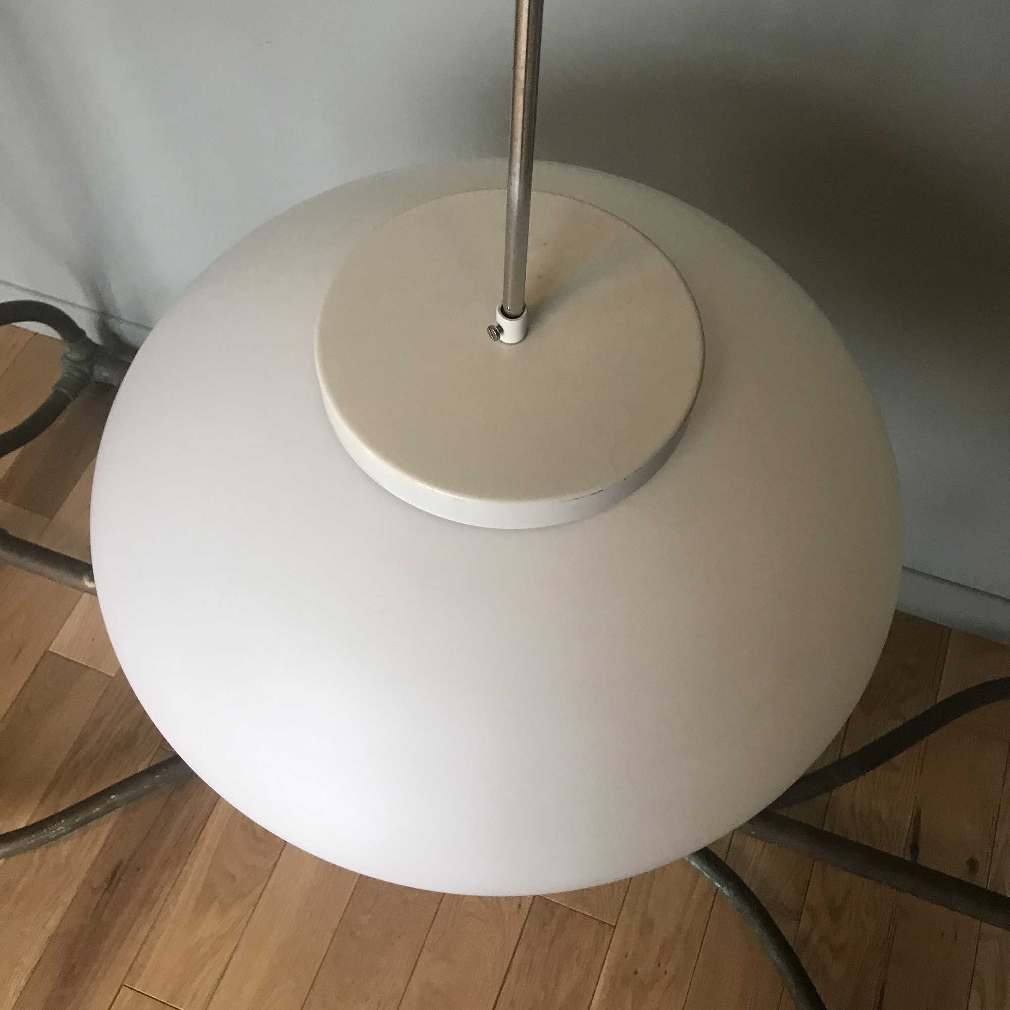 Oval opaline pendant light 1950