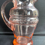 Service for 4 people - Art Deco - Glass or 1/2 pink crystal blown and cut