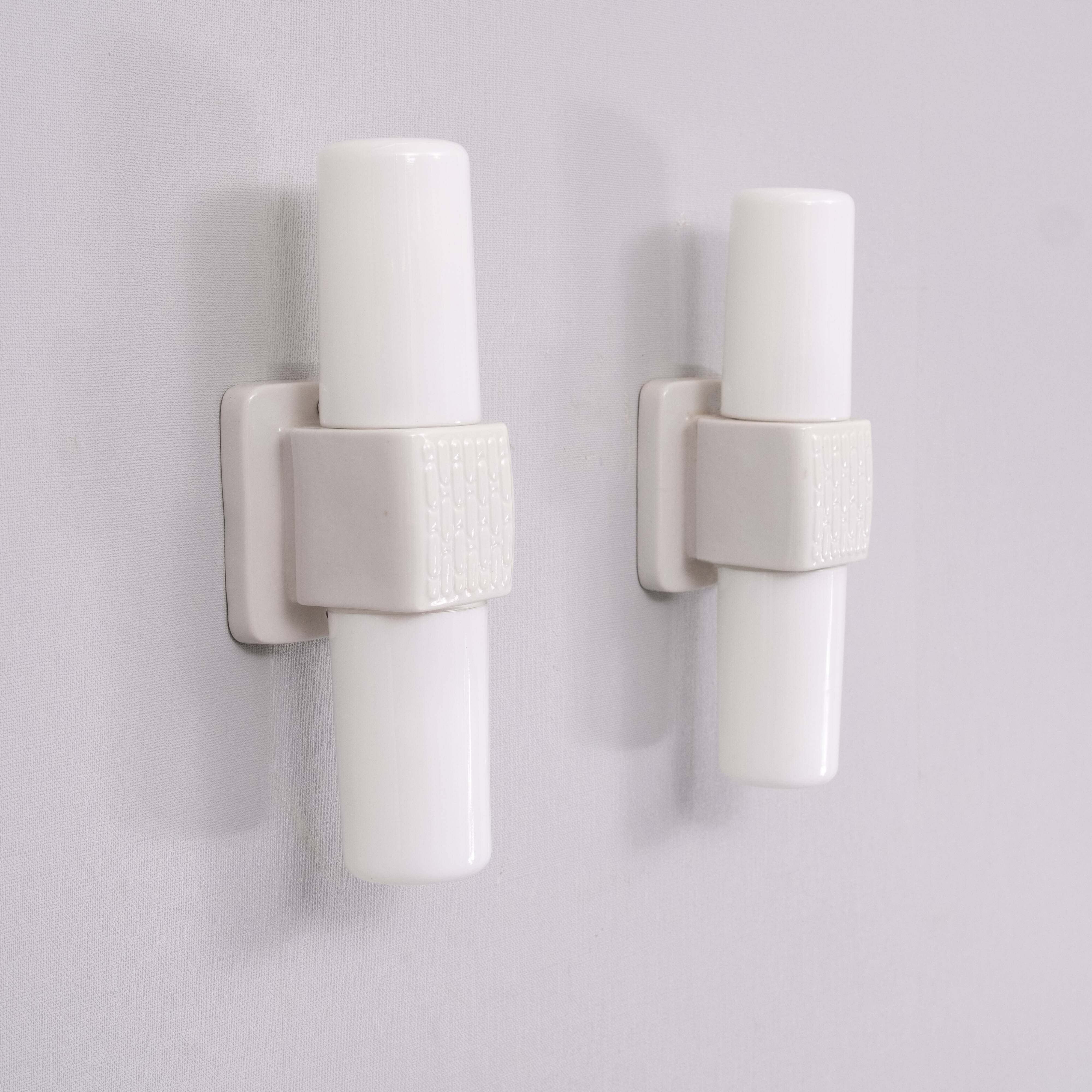 Pair wilhelm wagenfeld barhroom wall lamps 1960 germany