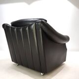 French Art Deco leather armchair, 1960
