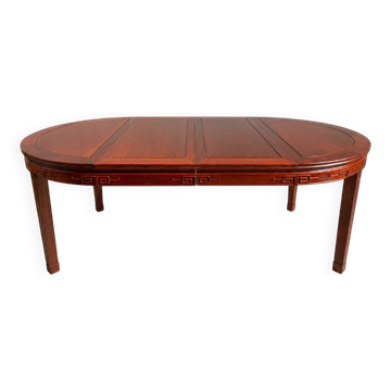 Table de salle à manger chinoise extensible en palissandre, années 70