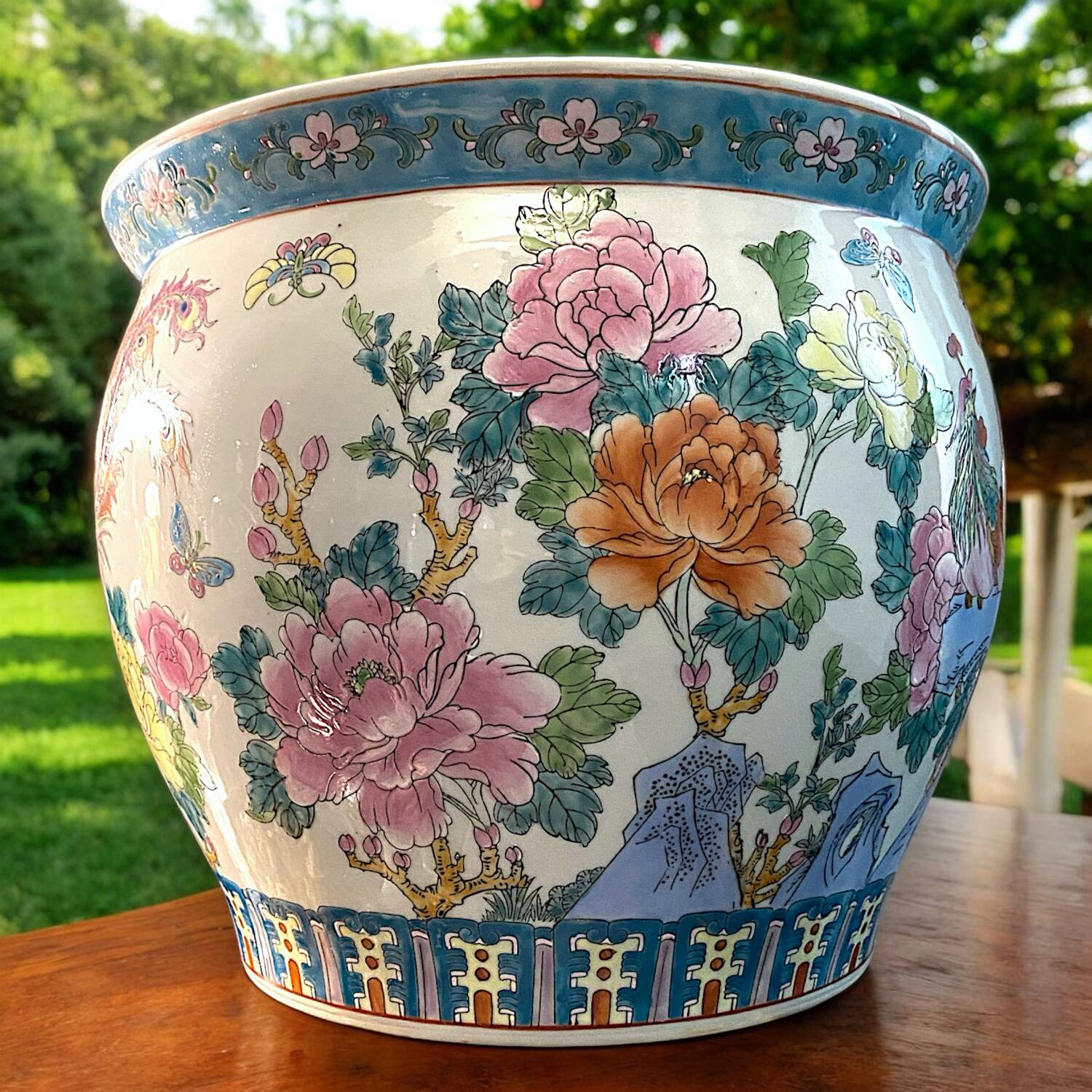 China XL Ceramic Fish Bowl Vase Pot Planter