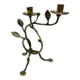 Sculptural bronze candlestick with a patina in the style of Giacometti, 1990.