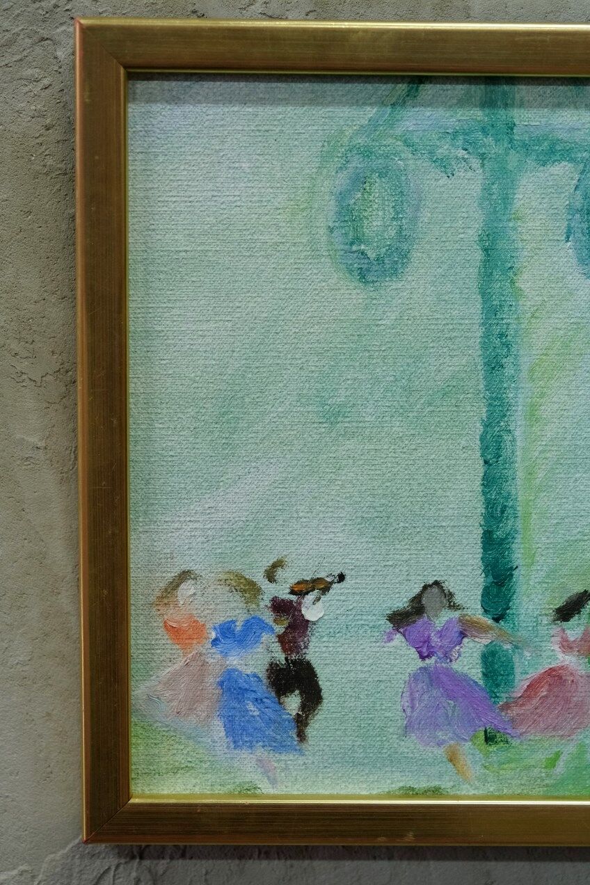 Olle Lindgren ( 1930-2018), Swedish Expressionist Painting, Oil on Canvas, 1976, Framed