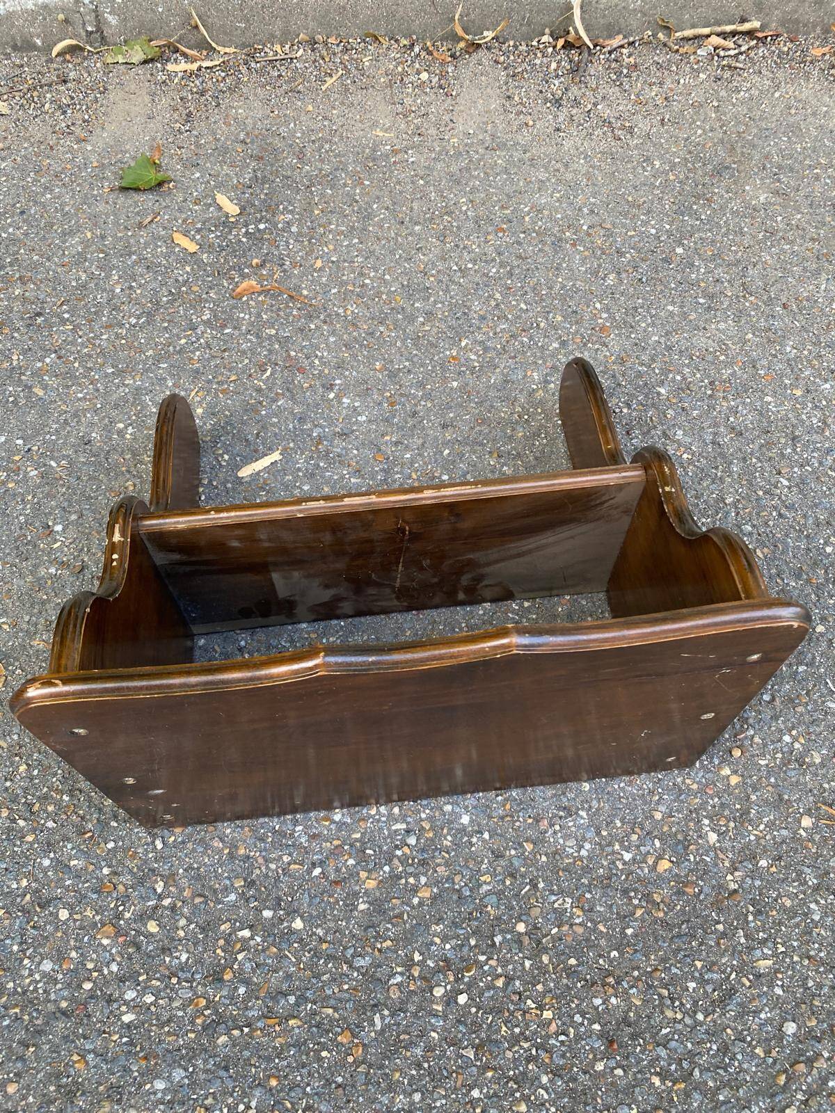 1960s solid wood wall shelf