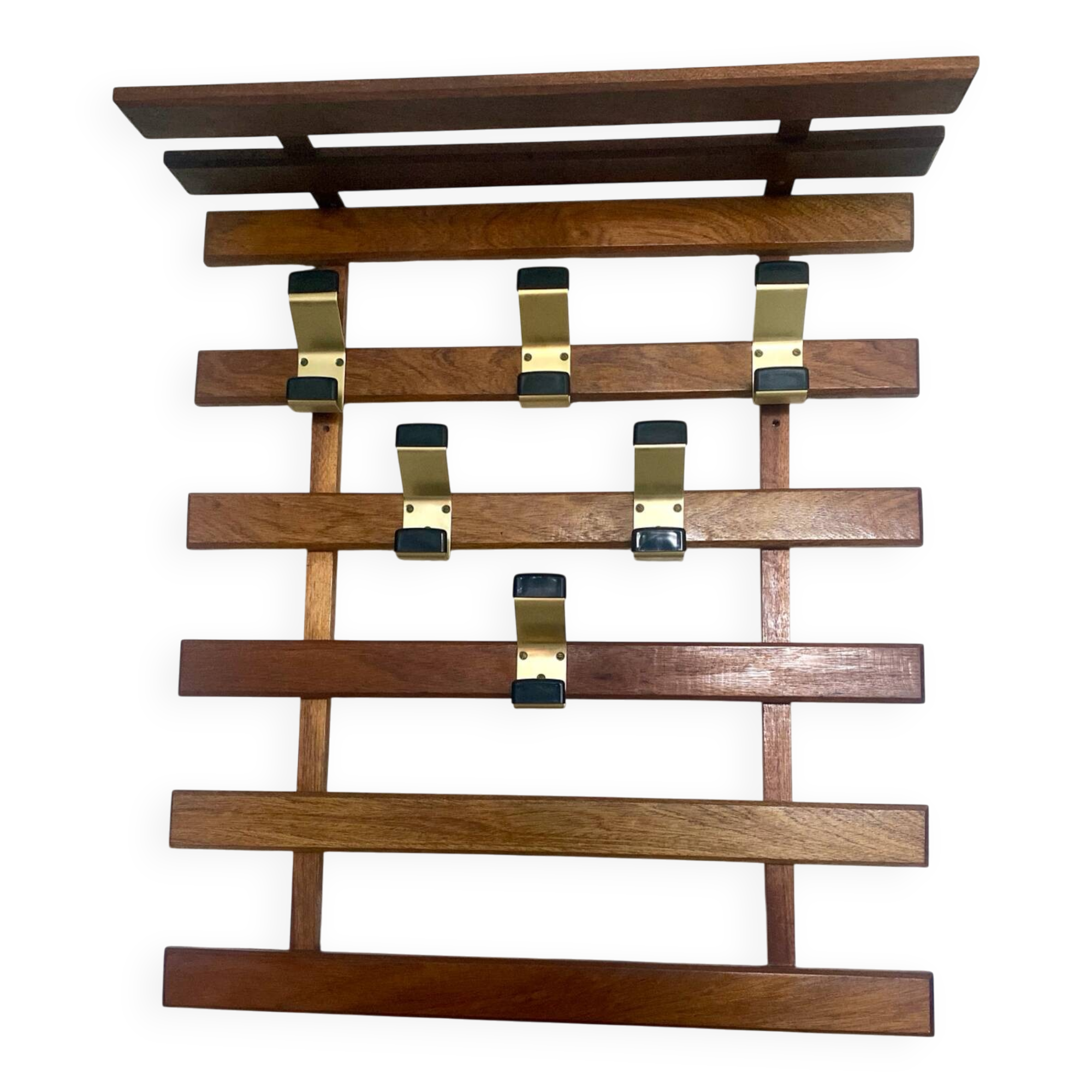 Vintage wall coat rack hooks circa