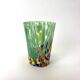 Set of 6 blown glass glasses with coloured Murano granules.
