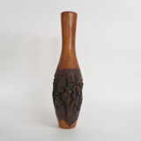 Solid wooden vase, 1970's