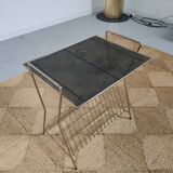 table door Brass vinyl and perforated sheet metal , 60s