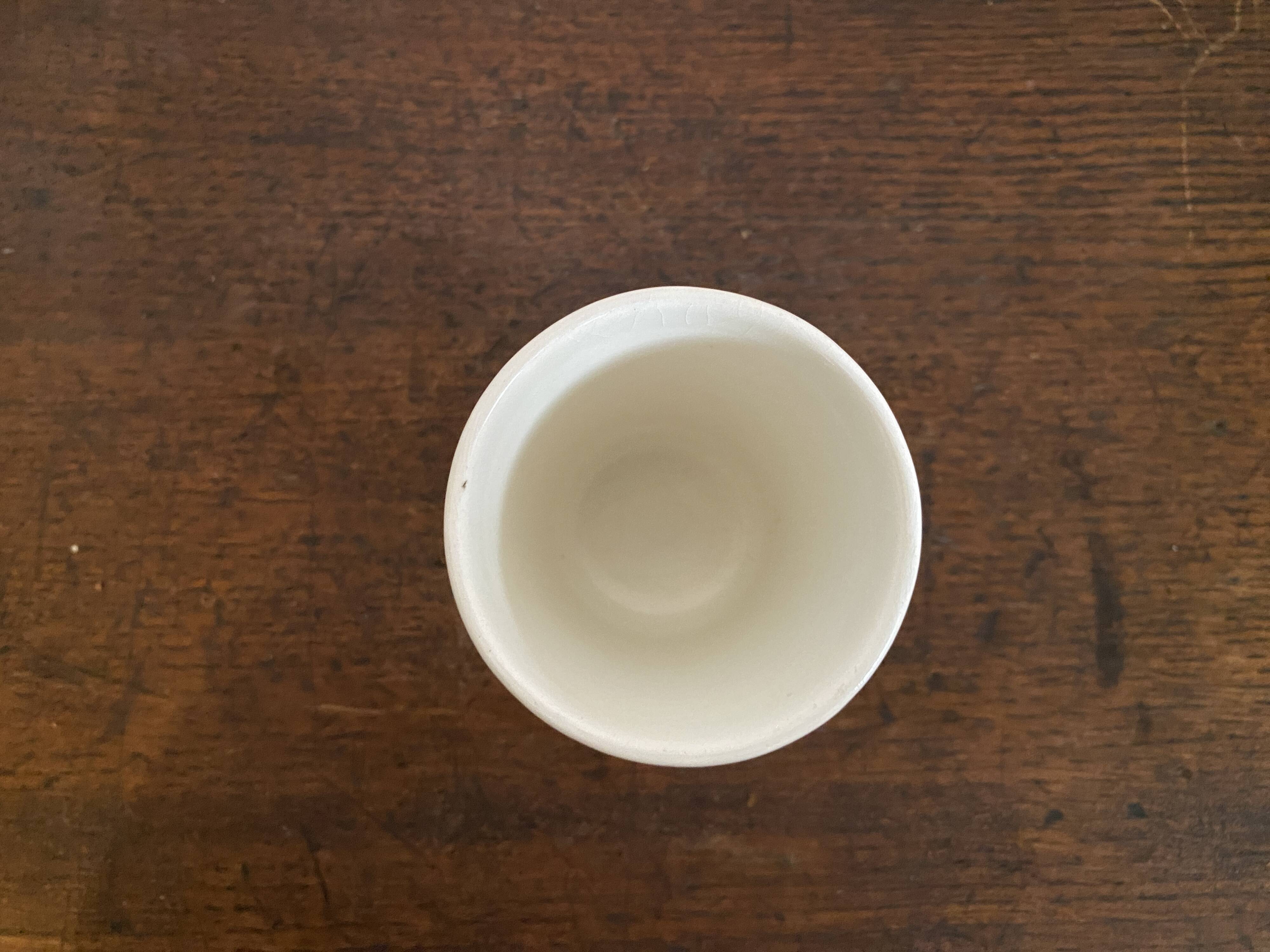 Gien ceramic cup with vintage red pattern