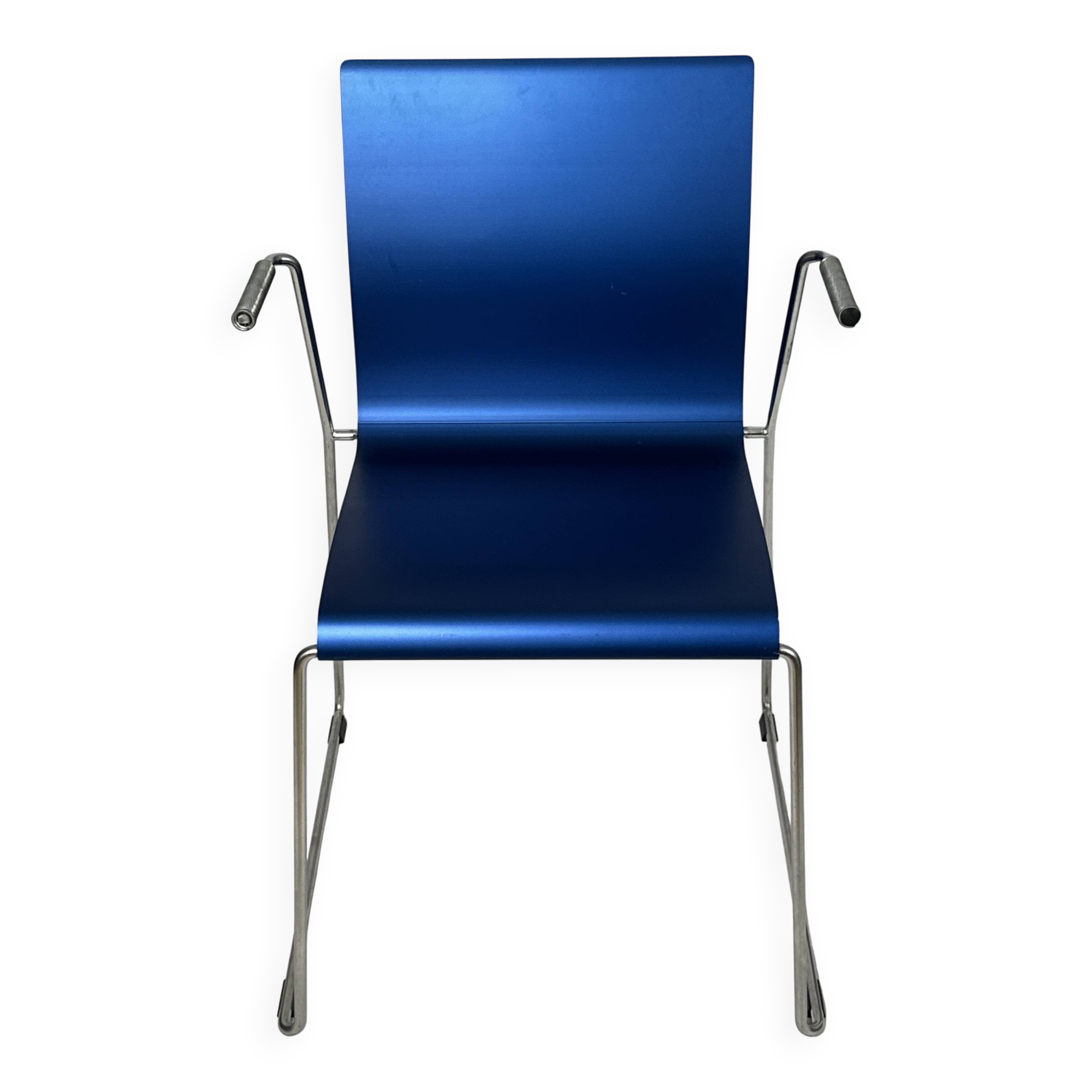 Chaise Blå Station en aluminium bleu et inox, Suède, 2004