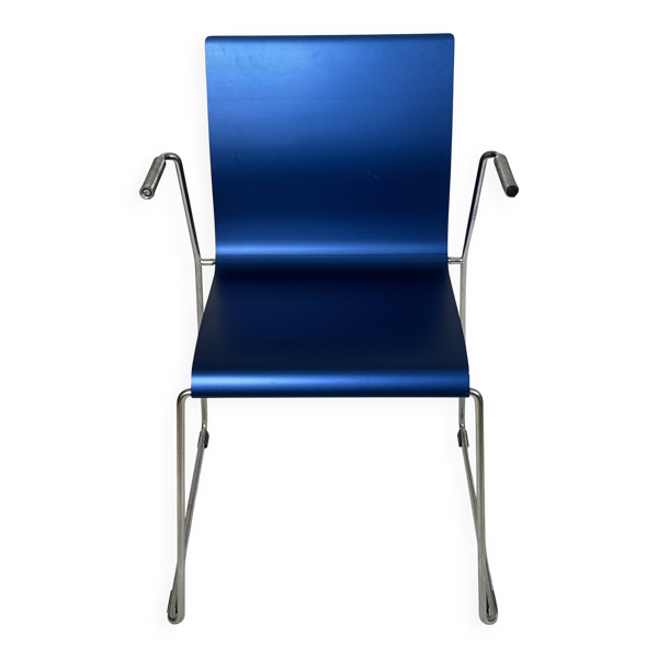 Chaise Blå Station en aluminium bleu et inox, Suède, 2004