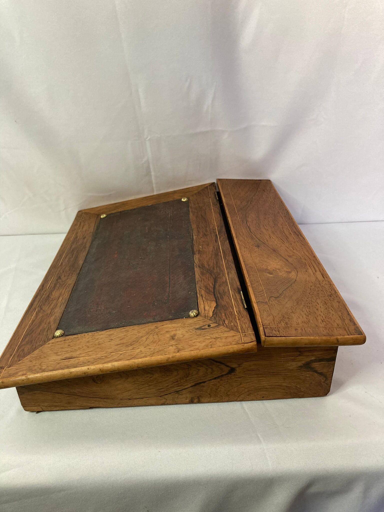 Old wooden writing board over leather early twentieth century