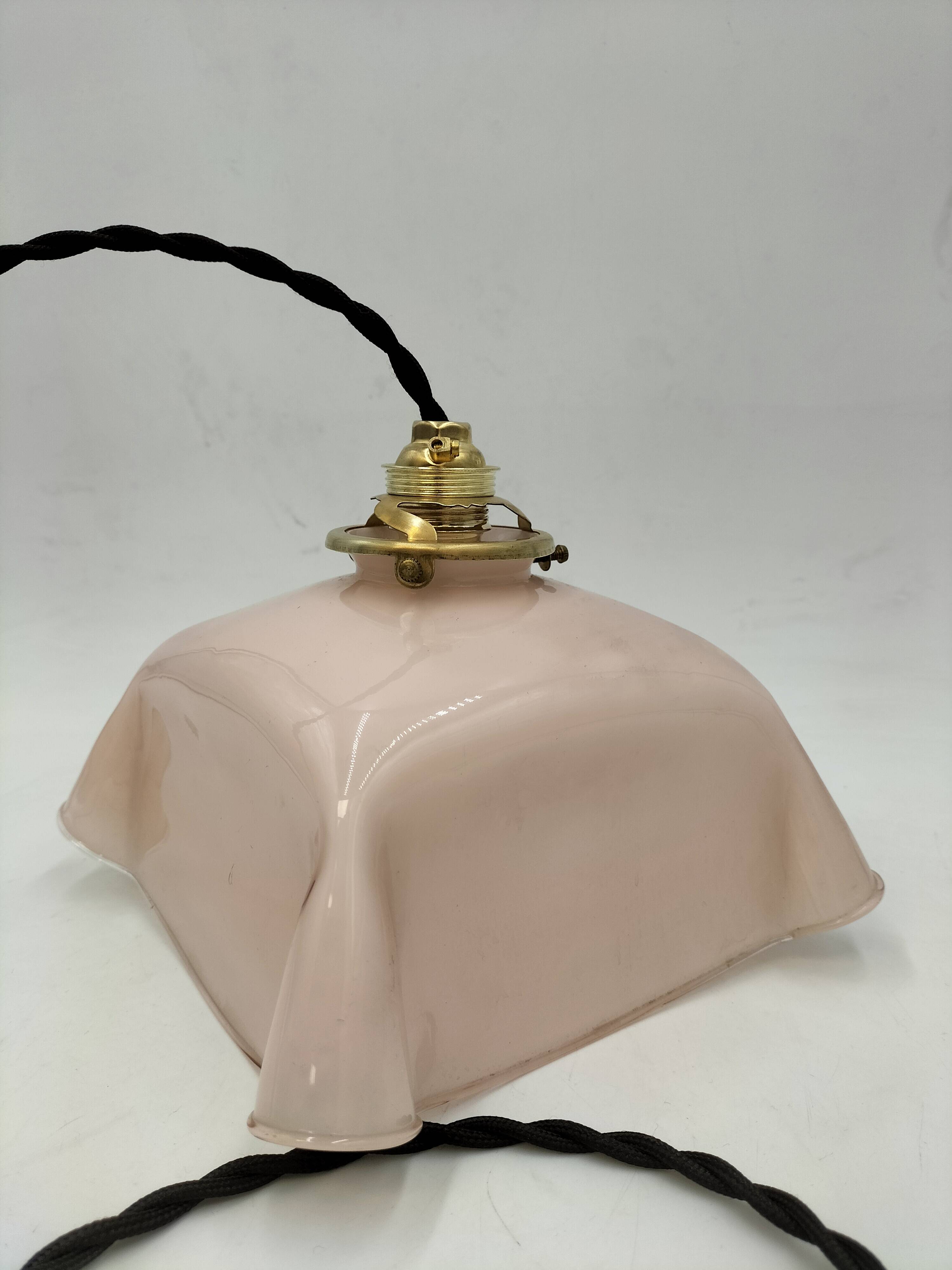 Pink opaline pendant light